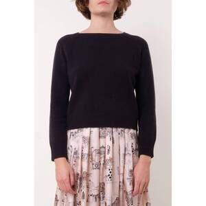 NEW LA PRESTIC OUISTON ras du cou elbow patch sweater in noir